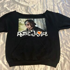 off the shoulder tupac sweater